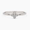 925 Sterling Silver Clover Flower Diamond Ring - Image 6