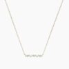 925 Sterling Silver Cluster Bar Diamond Necklace