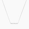 925 Sterling Silver Cluster Bar Diamond Necklace - Image 5