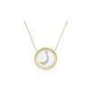 925 Sterling Silver Coin 2 Mini Diamond Pearl Pendant - Image 2