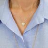 925 Sterling Silver Coin 2 Mini Diamond Pearl Pendant - Image 3