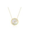925 Sterling Silver Coin Diamond Pearl Pendant