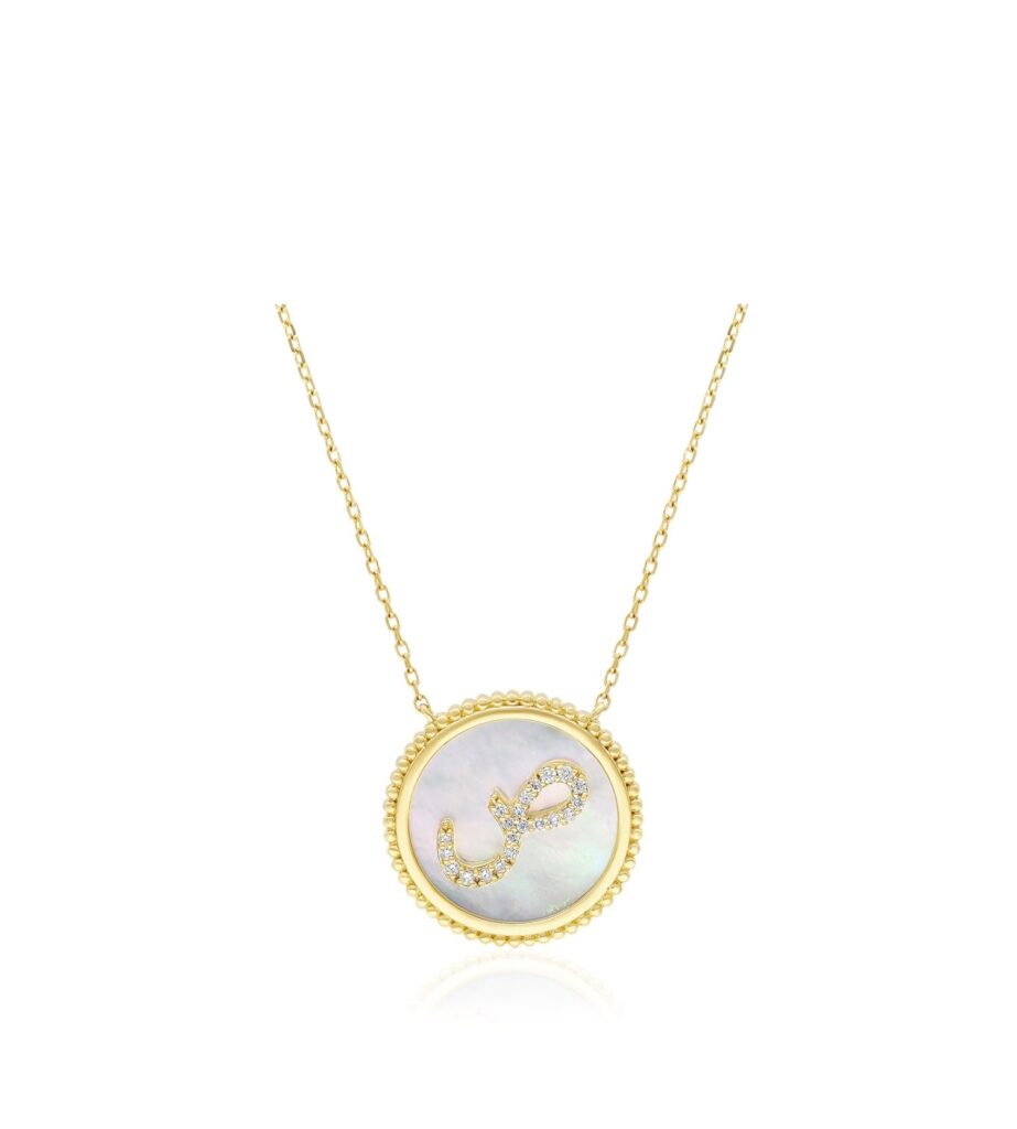 925 Sterling Silver Coin Diamond Pearl Pendant