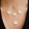 925 Sterling Silver Coin Mini Diamond Pearl Pendant - Image 2