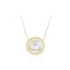 925 Sterling Silver Coin Mini Diamond Pearl Pendant - Image 3