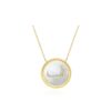 925 Sterling Silver Coin U Diamond Pearl Pendant - Image 3