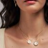 925 Sterling Silver Coin U Diamond Pearl Pendant - Image 4