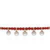 925 Sterling Silver Coral Perlee Diamond Pearl Bracelet
