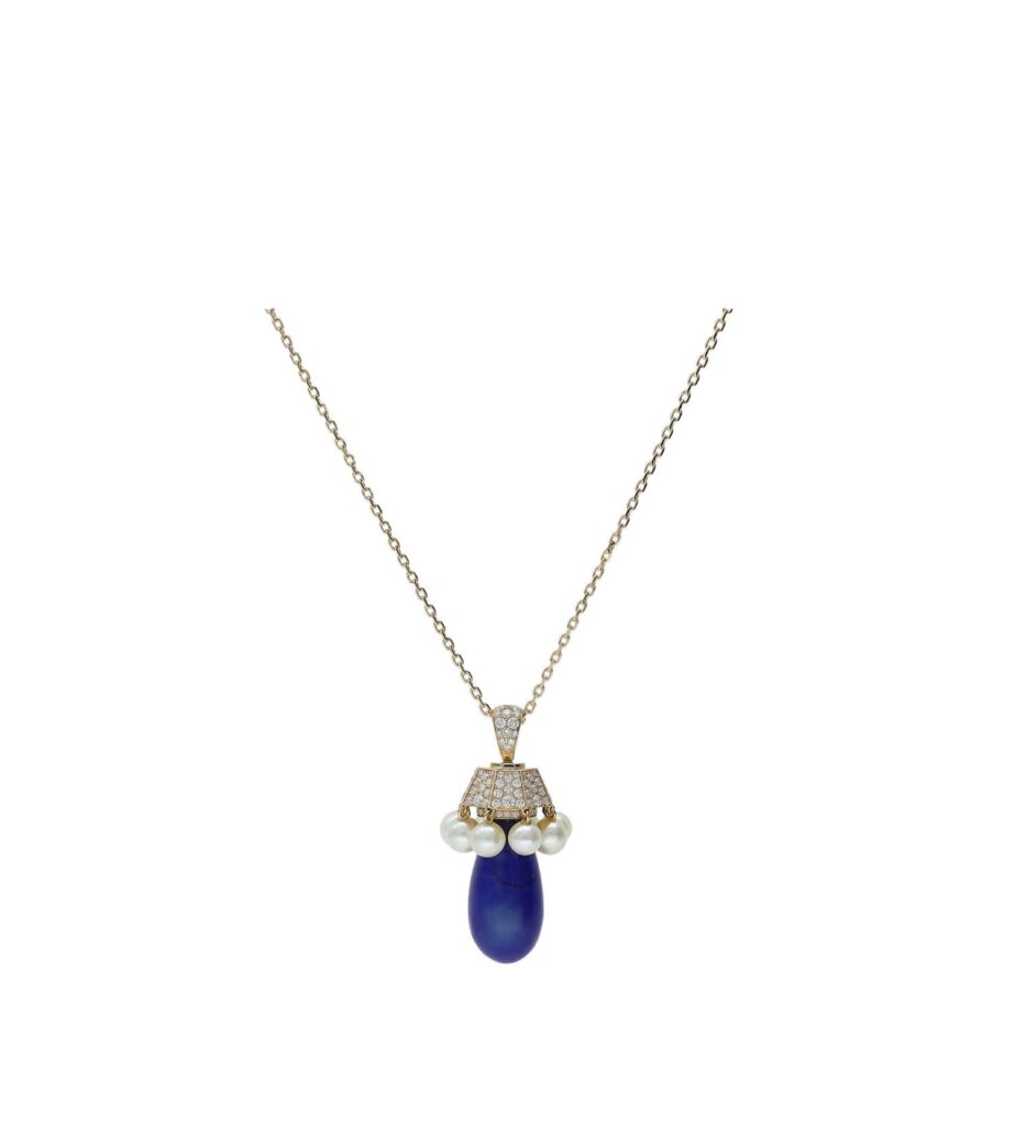 925 Sterling Silver Coryphee Diamond Pearl Pendant