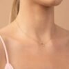 Crescent moon necklace with a premium CZ diamond accent