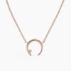 Crescent moon pendant necklace measuring 9.70mm by 9.60mm