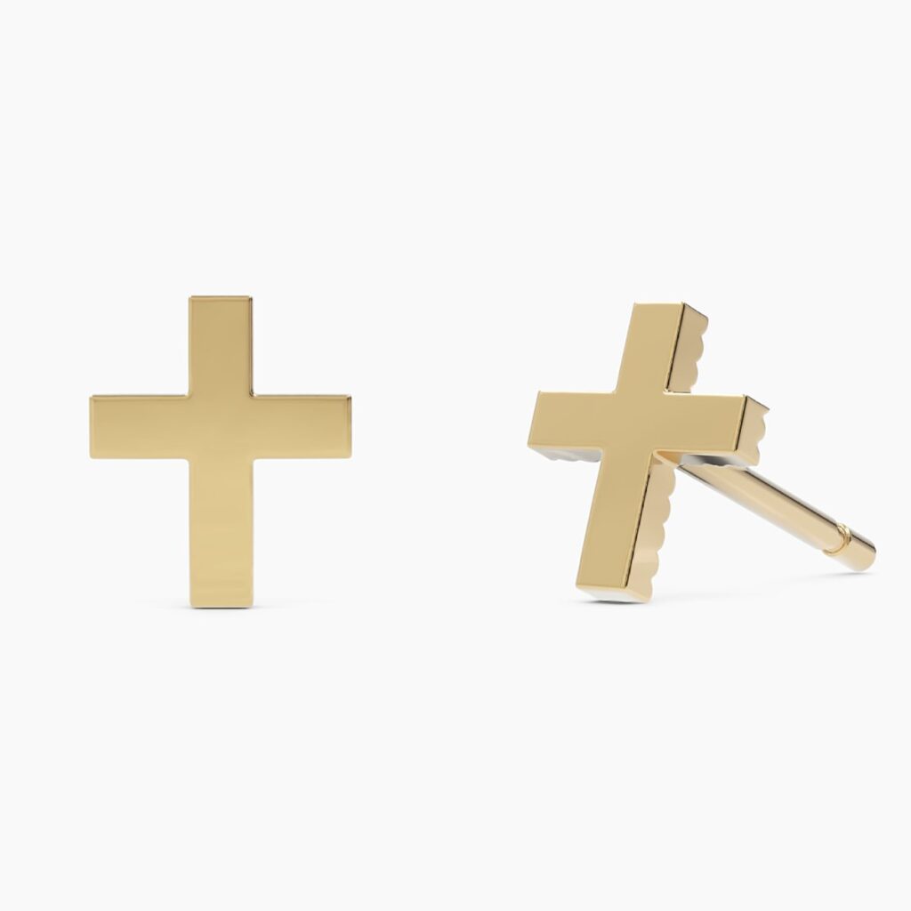 925 Sterling Silver Cross Stud Earrings