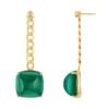 Green quartz drop earrings with bold Cuban chain-inspired detailing