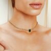 925 Sterling Silver Curb Chain Diamond Choker Necklace - Image 2