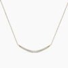 Curved bar diamond necklace in 925 sterling silver