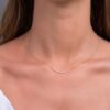 Diamond necklace with a 40mm curved bar