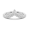 925 Sterling Silver Curved Crown Double Row Graduated Diamond Anniversary Wedding Band