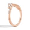 925 Sterling Silver Curved Crown Double Row Graduated Diamond Anniversary Wedding Band - Image 10
