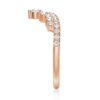925 Sterling Silver Curved Crown Double Row Graduated Diamond Anniversary Wedding Band - Image 12