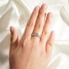 925 Sterling Silver Curved Crown Double Row Graduated Diamond Anniversary Wedding Band - Image 13