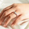 925 Sterling Silver Curved Crown Double Row Graduated Diamond Anniversary Wedding Band - Image 14