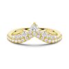 925 Sterling Silver Curved Crown Double Row Graduated Diamond Anniversary Wedding Band - Image 2
