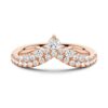 925 Sterling Silver Curved Crown Double Row Graduated Diamond Anniversary Wedding Band - Image 3