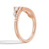 925 Sterling Silver Curved Crown Marquise and Round Diamond Wedding Band - Image 10