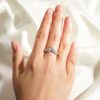 925 Sterling Silver Curved Crown Marquise and Round Diamond Wedding Band - Image 13