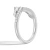 925 Sterling Silver Curved Crown Marquise and Round Diamond Wedding Band - Image 4