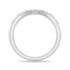 925 Sterling Silver Curved Crown Marquise and Round Diamond Wedding Band - Image 6