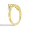 925 Sterling Silver Curved Crown Marquise and Round Diamond Wedding Band - Image 7