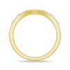 925 Sterling Silver Curved Crown Marquise and Round Diamond Wedding Band - Image 9