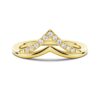 925 Sterling Silver Curved Double V Diamond Wedding Ring - Image 2
