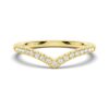 925 Sterling Silver Curved V Diamond Pave Wedding Band - Image 2