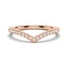 925 Sterling Silver Curved V Diamond Pave Wedding Band - Image 3