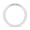 925 Sterling Silver Curved V Diamond Pave Wedding Band - Image 6