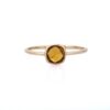 925 Sterling Silver Cushion Cut Citrine Dainty Ring