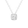 Sterling silver solitaire pendant necklace with cushion cut stone