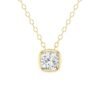 Bezel set pendant necklace with premium CZ diamond centre