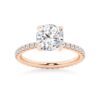 925 Sterling Silver Cushion Cut Diamond Engagement Ring Eternity Pave Band - Image 3