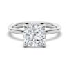 925 Sterling Silver Cushion Cut Diamond Engagement Ring Hidden Halo