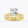 925 Sterling Silver Cushion Cut Diamond Engagement Ring Hidden Halo - Image 16