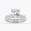 925 Sterling Silver Cushion Cut Diamond Engagement Ring Hidden Halo - Image 18