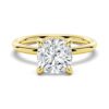 925 Sterling Silver Cushion Cut Diamond Engagement Ring Hidden Halo - Image 2
