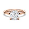 925 Sterling Silver Cushion Cut Diamond Engagement Ring Hidden Halo - Image 3