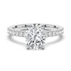 925 Sterling Silver Cushion Cut Diamond Engagement Ring Hidden Halo