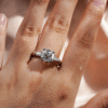 925 Sterling Silver Cushion Cut Diamond Engagement Ring Tapered Baguette Side Stones - Image 13
