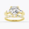 925 Sterling Silver Cushion Cut Diamond Engagement Ring Tapered Baguette Side Stones - Image 18