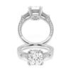 Vintage-inspired sterling silver engagement ring with cushion cut design